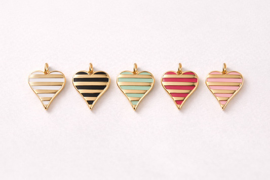 Dije de rodio de corazón colores variosLinea Dorada