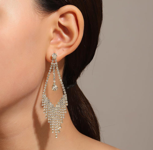 Aretes de Rehinstone silver & gold