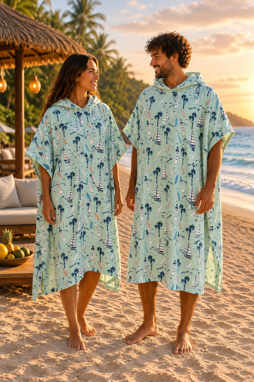 Poncho Adultos Celeste Surf