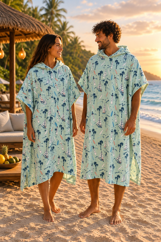 Poncho Adultos Celeste Surf