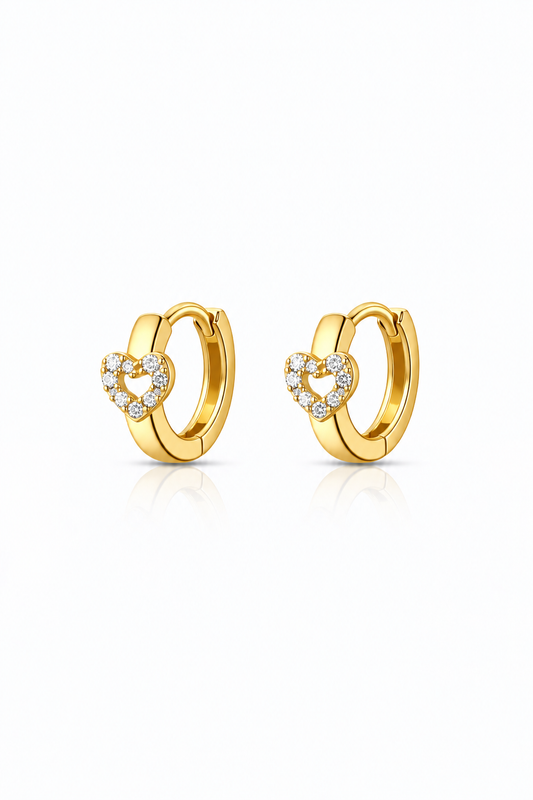 Mini artillera oro 14K corazón con cristales - Piercing