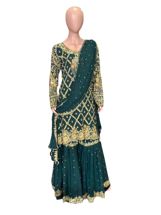 Alquiler Lehenga Pantalón Verde
