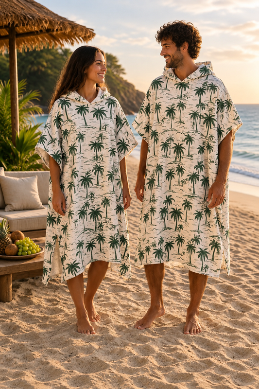 Poncho Adultos Palmeras Verdes