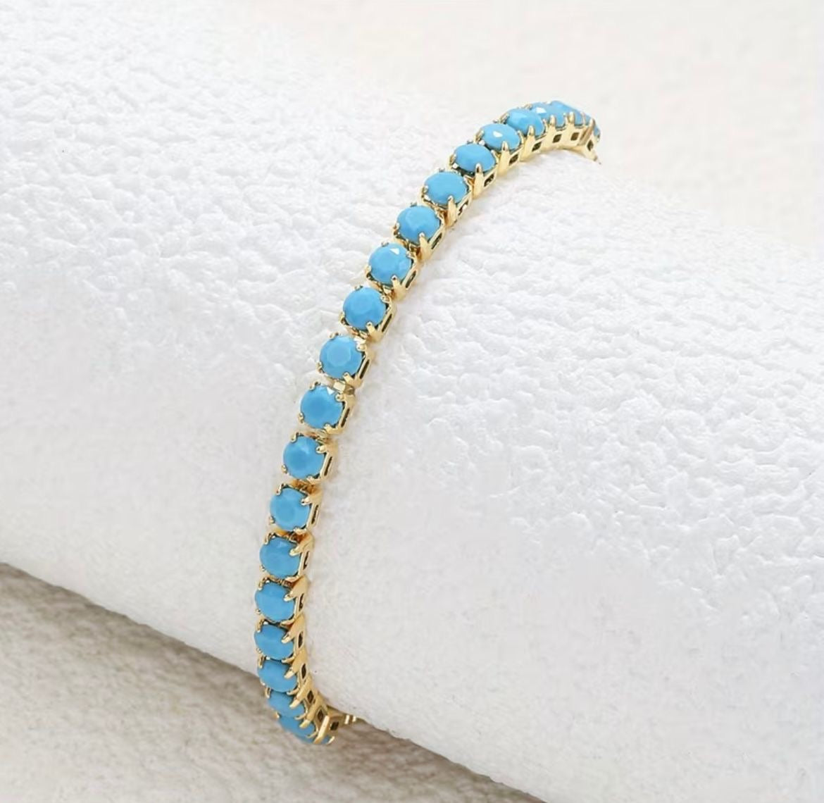 Pulsera tenis turquesa AR-033