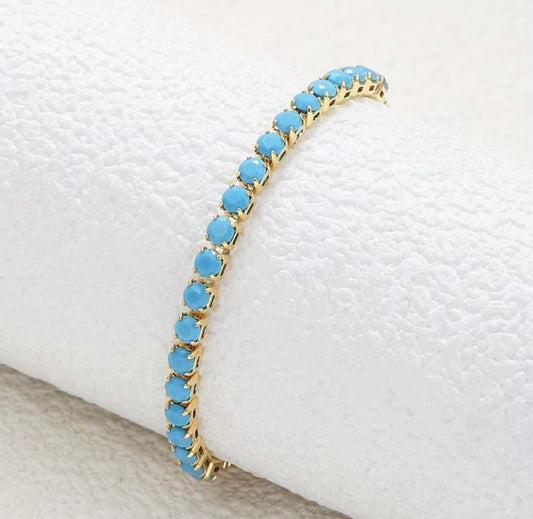 Pulsera tenis turquesa AR-033