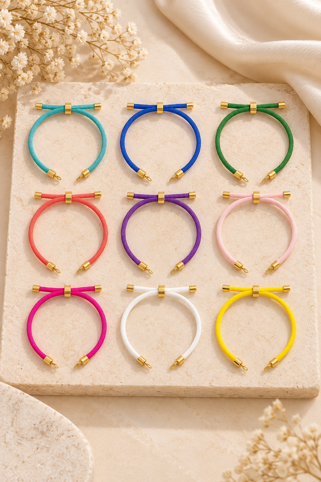 PULSERA DE TELA PARA DIJE CENTRAL COLORES VARIADOS