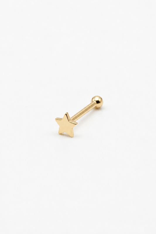 Piercing nariz con estrellas S, Oro 10K, individual