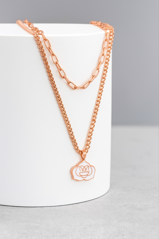 Collar doble Cadena Rose Gold