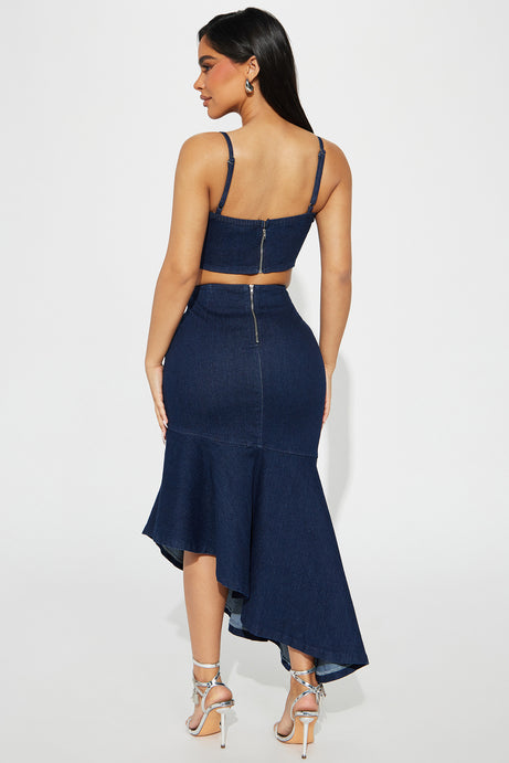 Love Addiction Demin Skirt Set