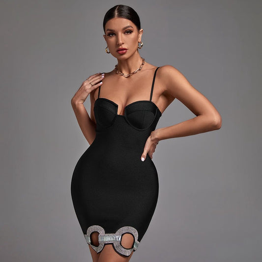 Alaine Embellished Bandage mini Dress