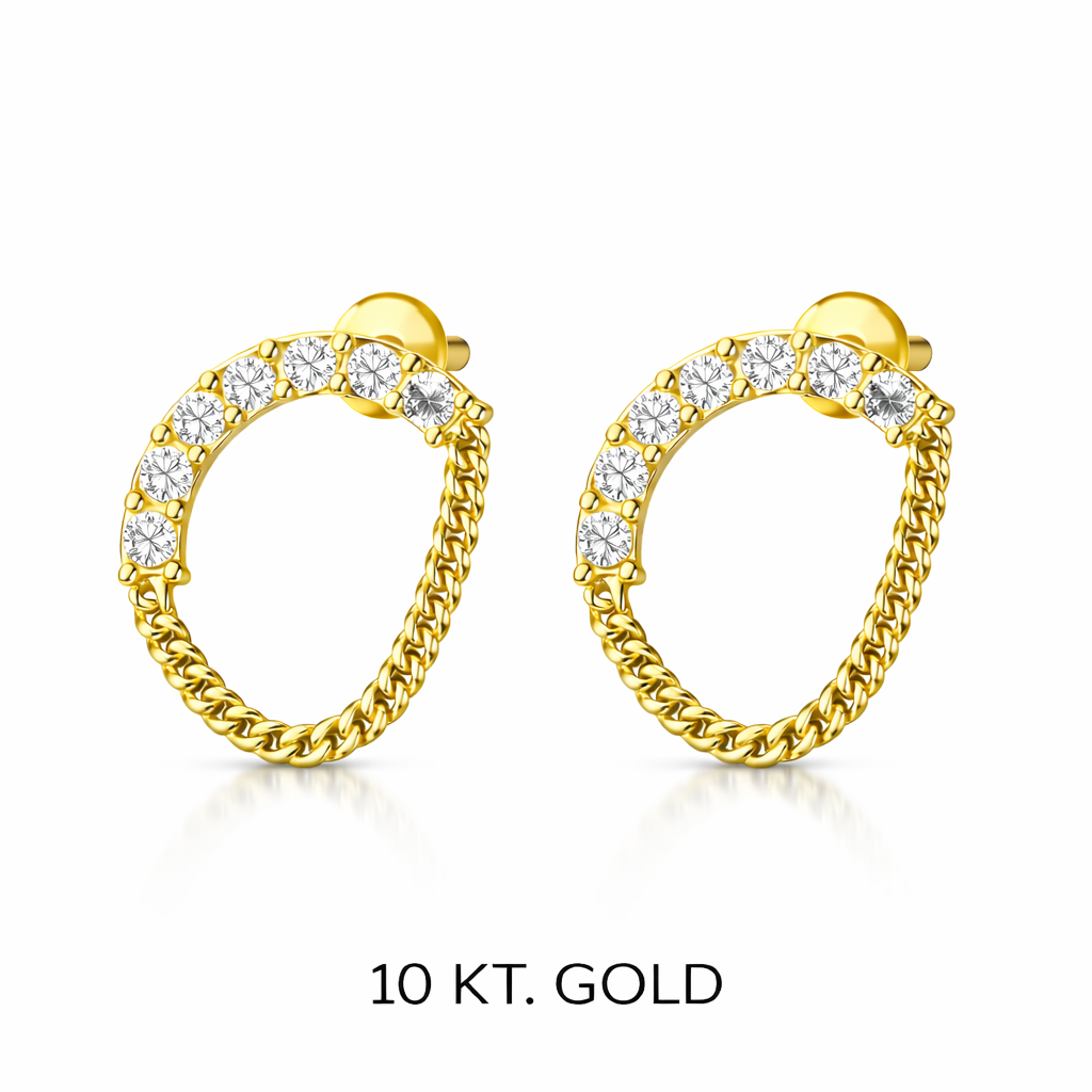 Topito Oro 10K arco de circones y cadena - Piercing