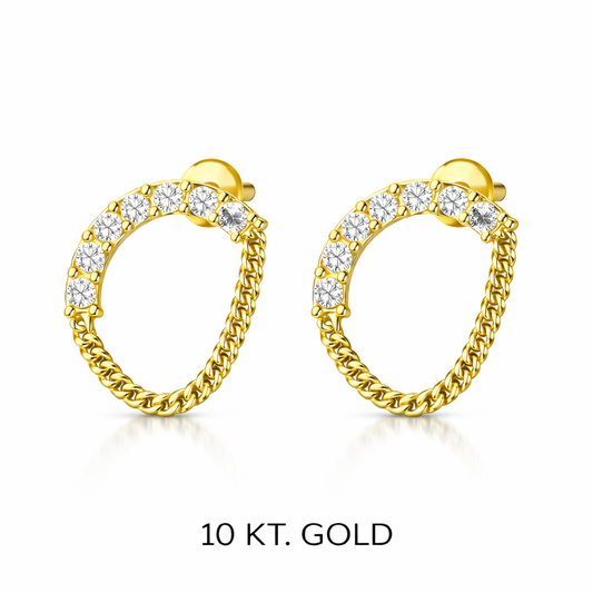 Topito Oro 10K arco de circones y cadena - Piercing