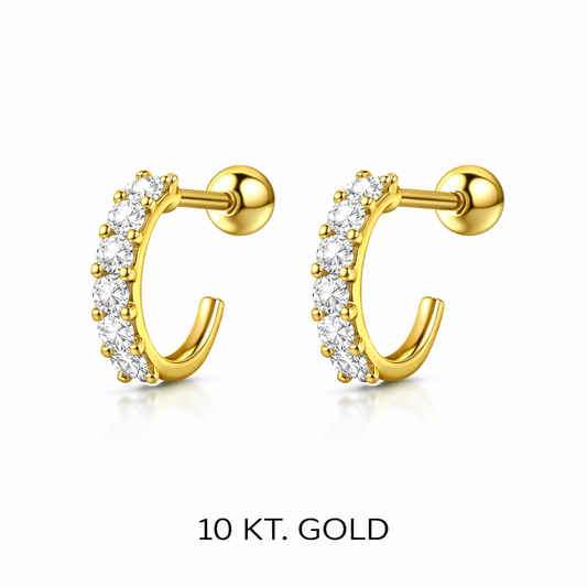 Topito Oro 10k Argolla con Circones - Piercing