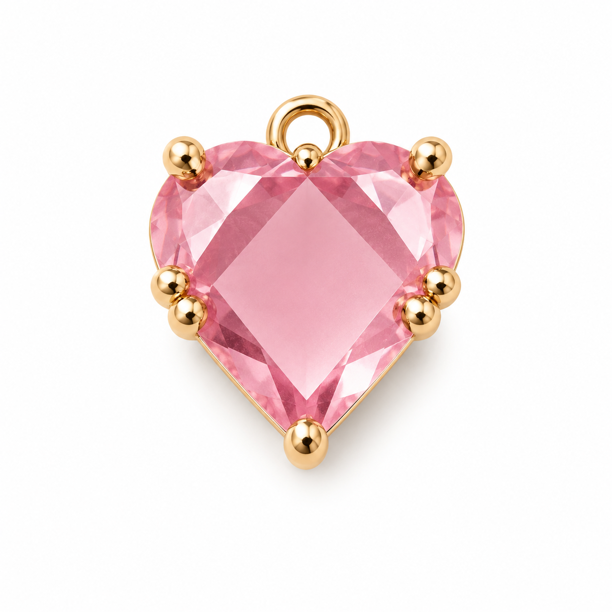 DIJE DE CORAZON DE CRISTAL CON RELIEVE
