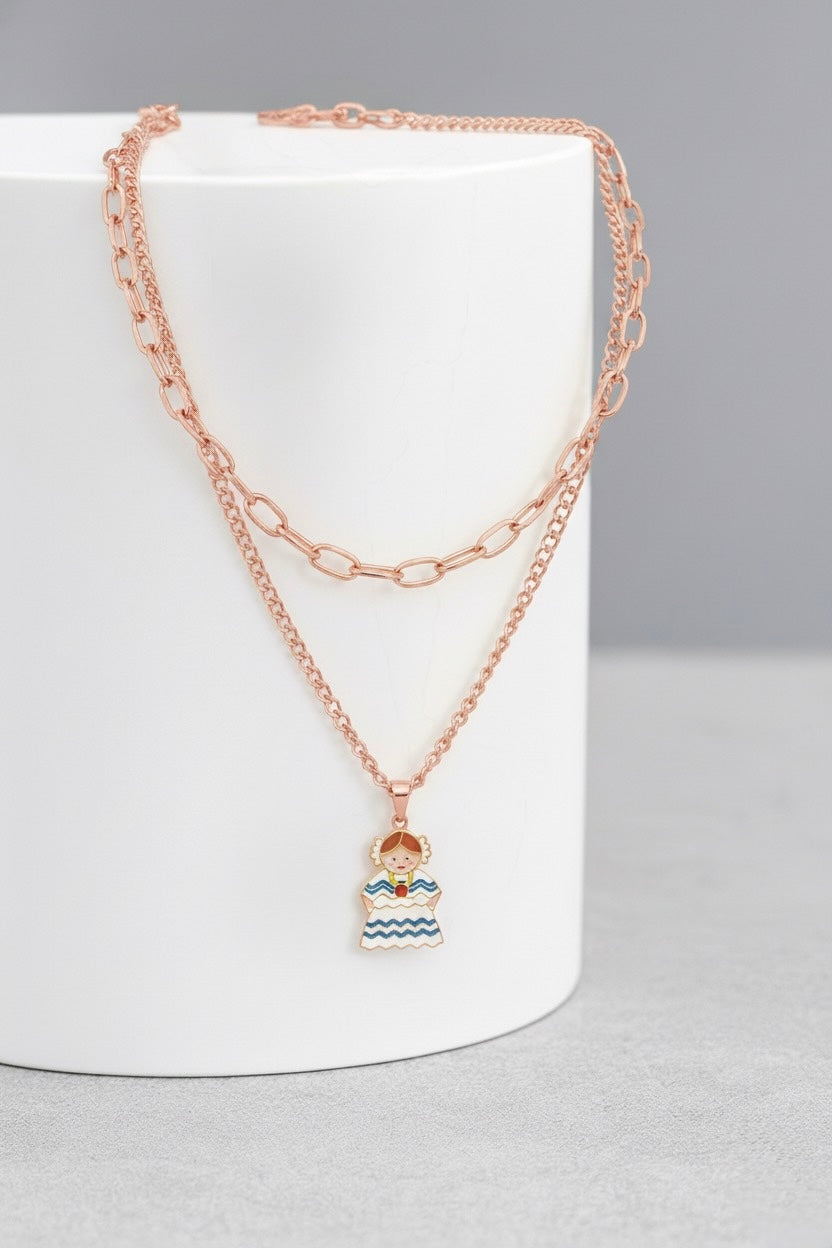 Collar doble Cadena Rose Gold