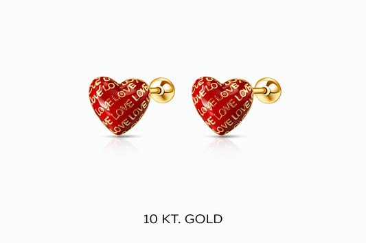 Topito Oro 10K corazón rojo Love - Piercing