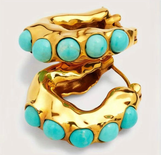 Argollas vintage turquesa AR-032