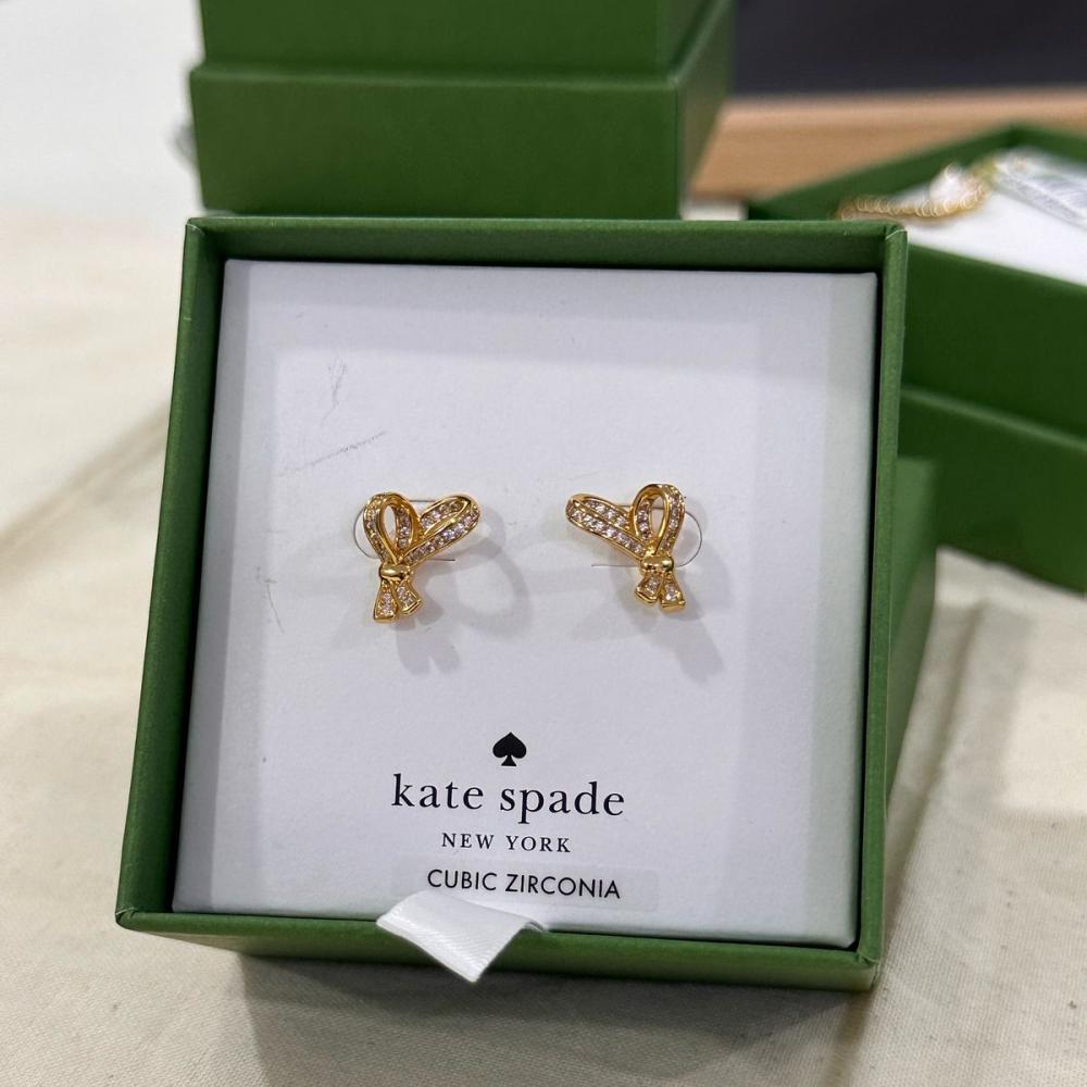 KATE SPADE All Tied Up Bow Stud Earrings in Gold