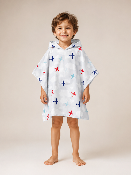 Poncho Microfibra (2-7 años) Aviones