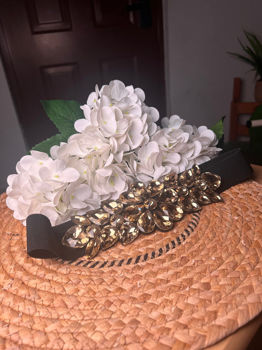 Cinturón elástico Flor Bronce 02736