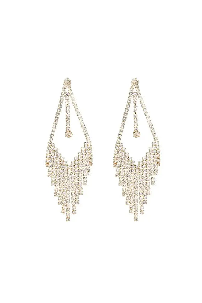 Aretes de Rehinstone silver & gold