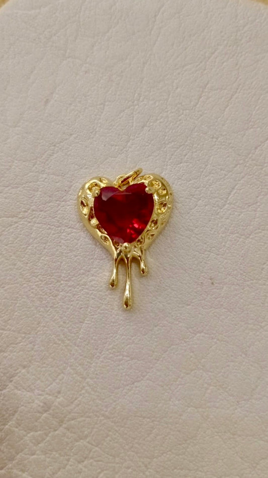 DIJE CORAZON GLASS CON CORAZON CRISTAL