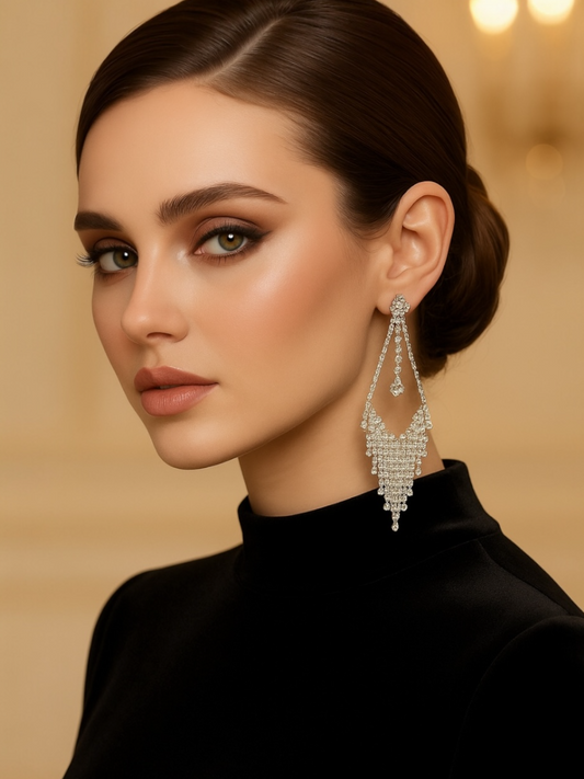 Aretes de Rehinstone silver & gold