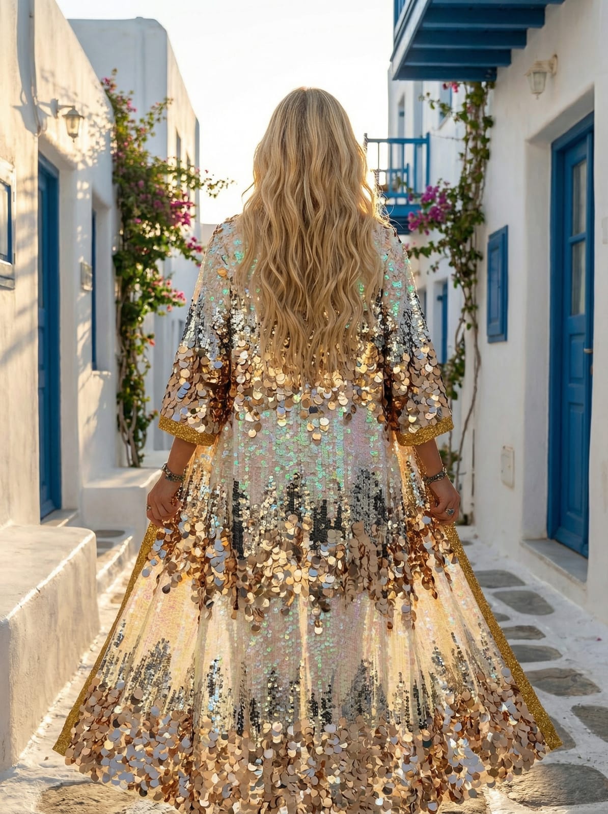 Zigzag Sequin Fantasy Kimono