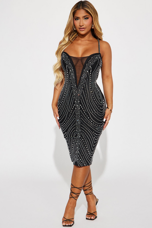 Dazziling Embellished MIDI Dress