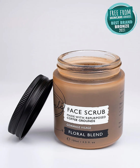 EXFOLIANTE FACIAL DE CAFÉ - MEZCLA DE HIERBAS PARA PIELES GRASAS 3.5 OZ. - FACE SCRUP FLORAL BLEND