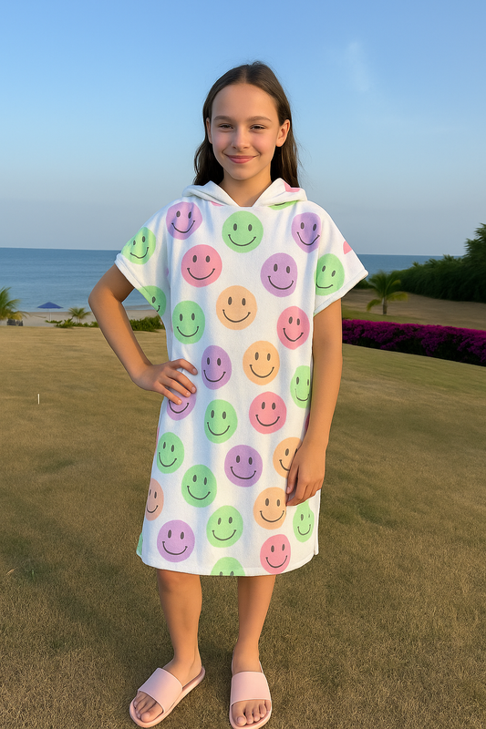 Poncho Microfibra Grandes (7  años +) Happy Face