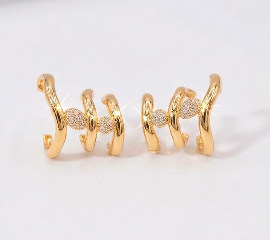 Aretes alargados - acero y rodio
