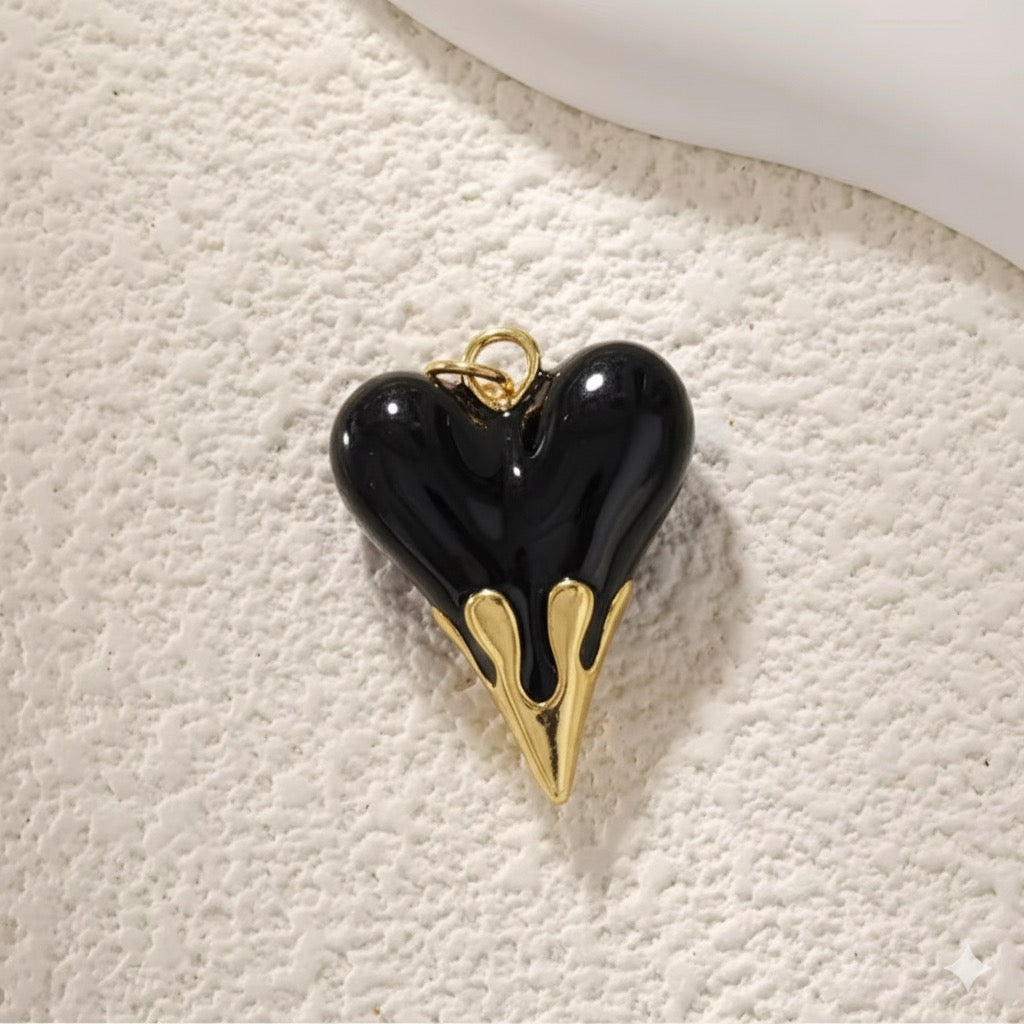 DIJE CORAZON CON GLASS EN LA PUNTA