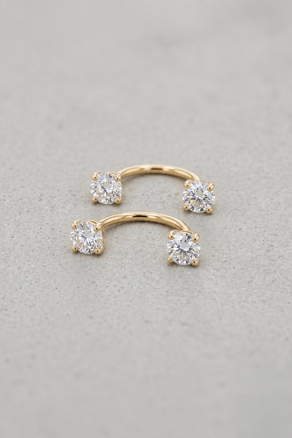 Topito Oro 14K estilo teléfono cristales redondos - Piercing