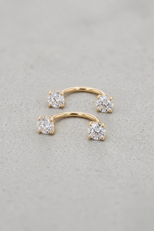 Topito Oro 14K estilo teléfono cristales redondos - Piercing