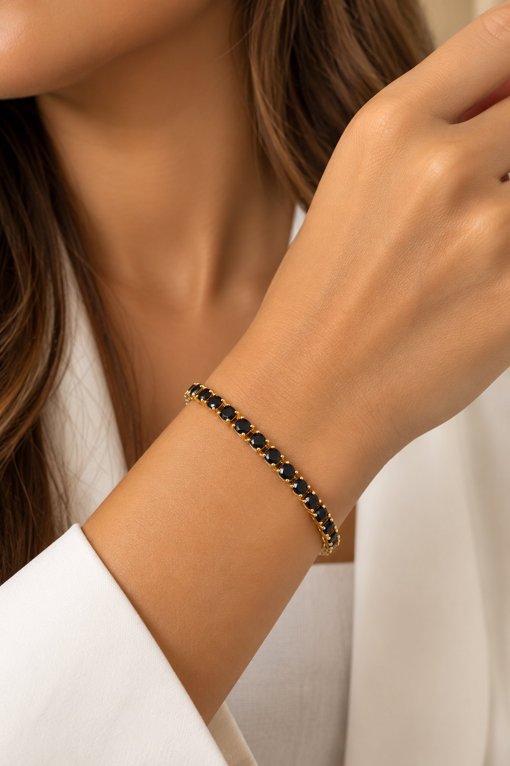 Pulsera Tennis Noir Gold