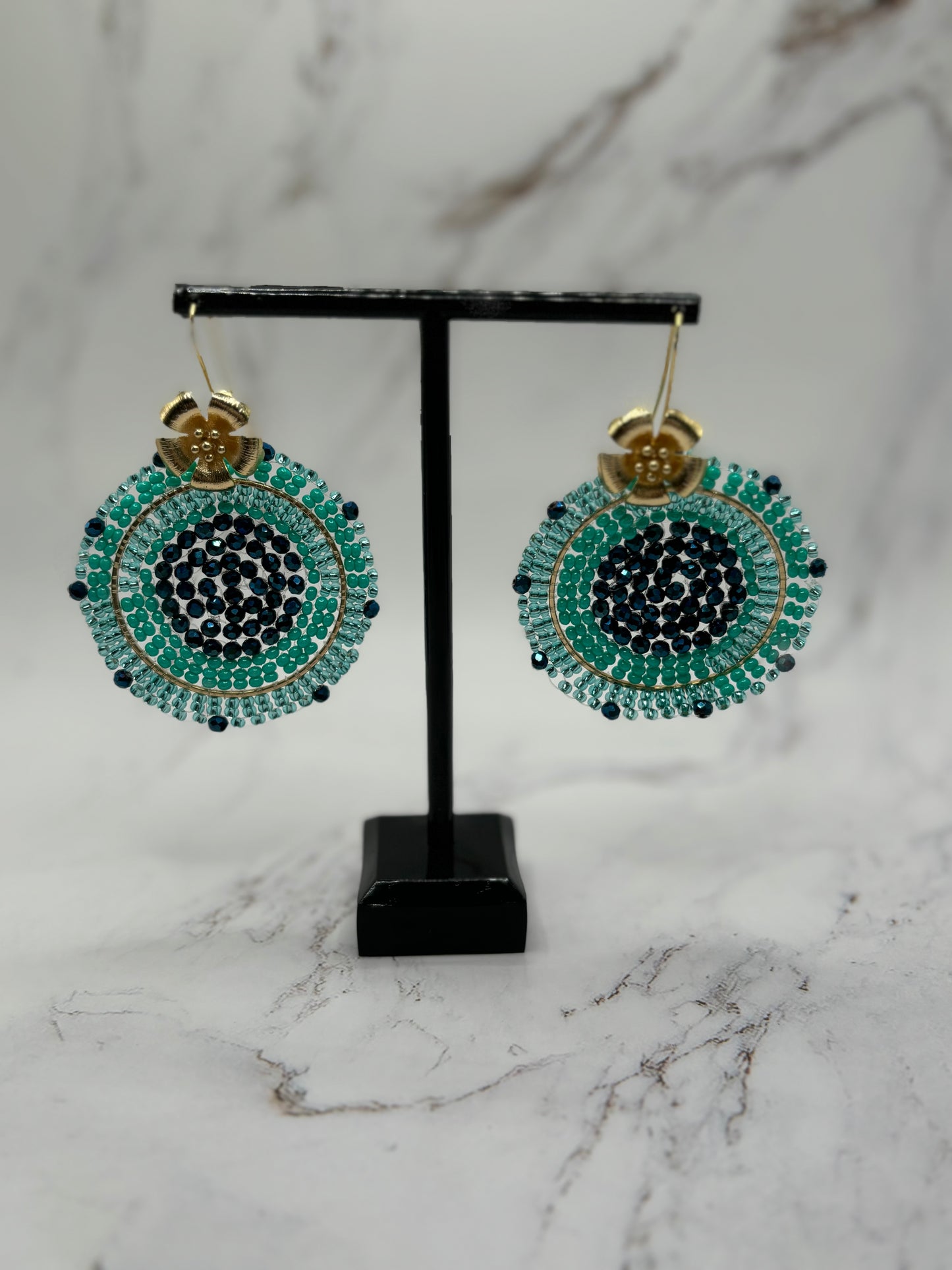 Aretes Handmade tono Turquesa