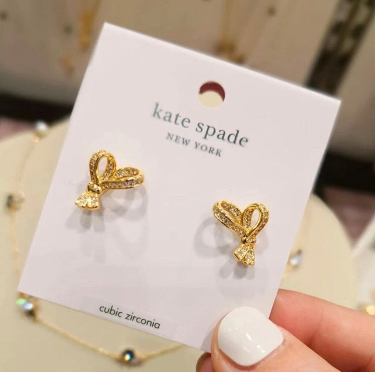 KATE SPADE All Tied Up Bow Stud Earrings in Gold
