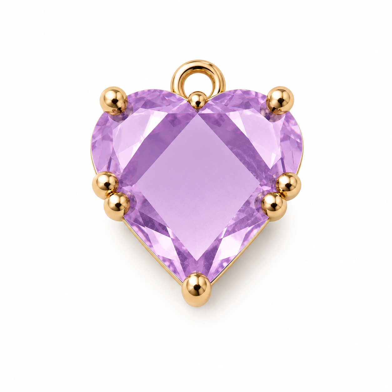 DIJE DE CORAZON DE CRISTAL CON RELIEVE