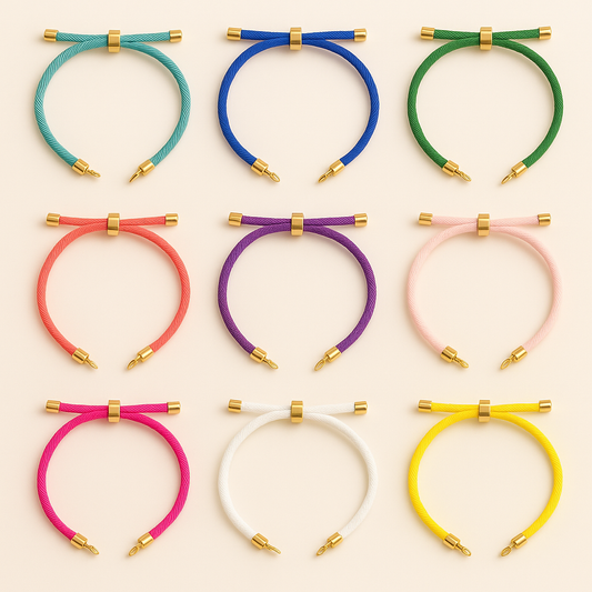 PULSERA DE TELA PARA DIJE CENTRAL COLORES VARIADOS