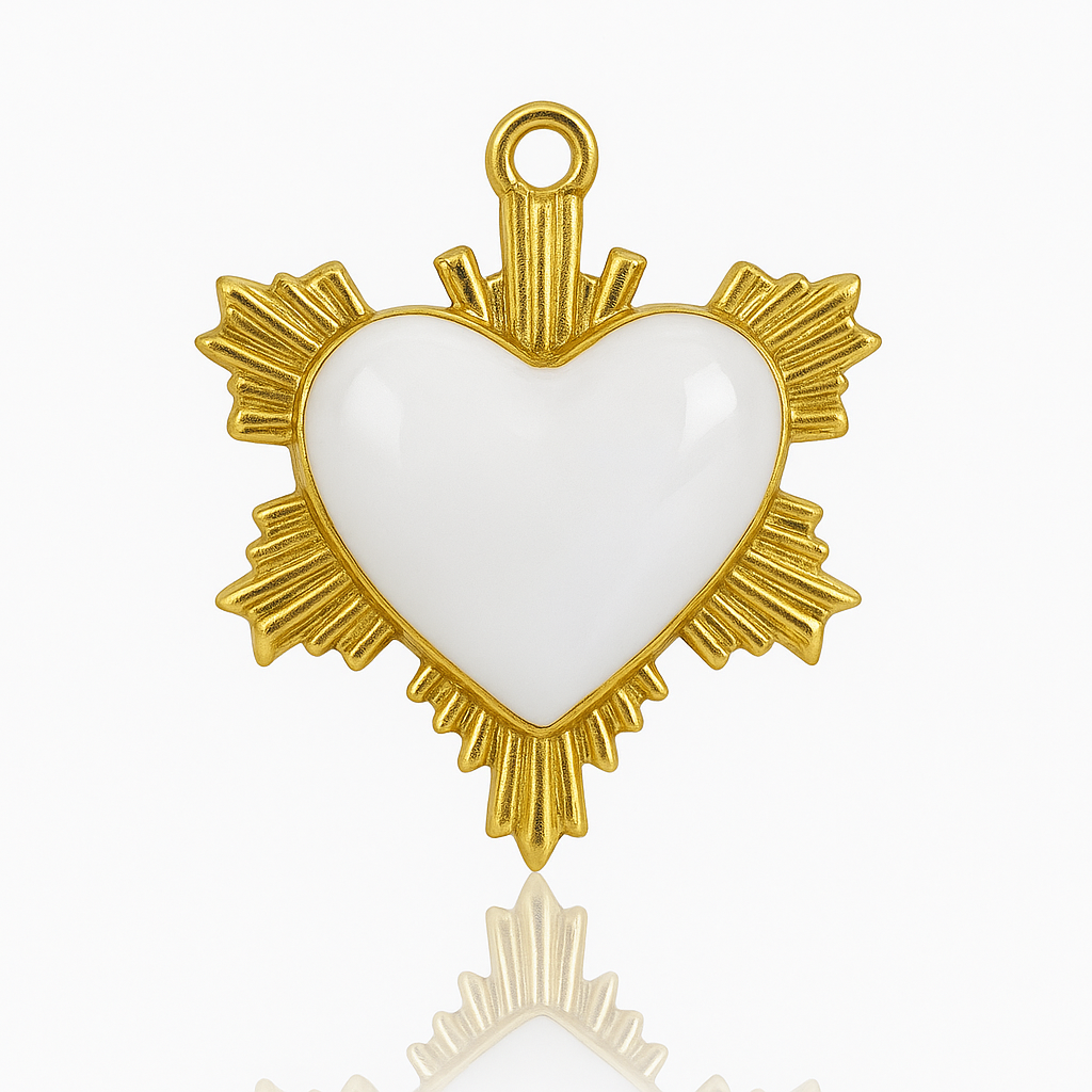 DIJE CORAZON COLORES BOLDE CON DESTELLOS