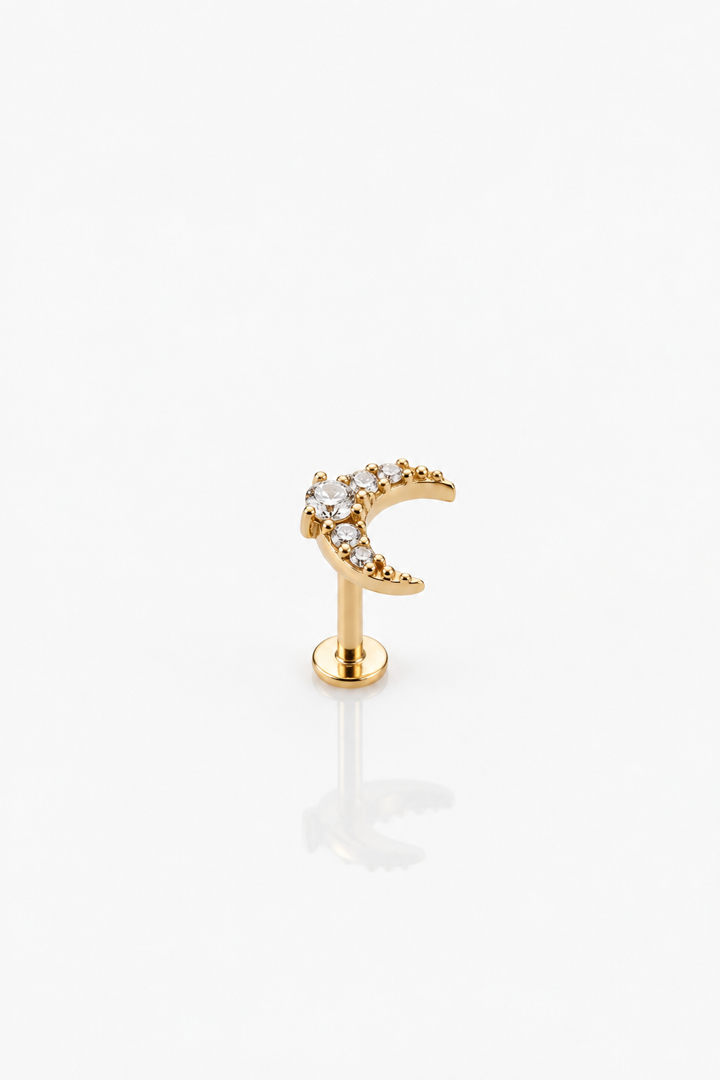 Piercing para orejas 14K con pequeños cristales