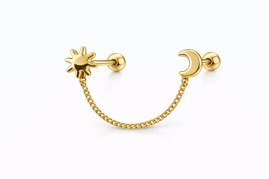 Topito Oro 10K doble con cadena - Piercing