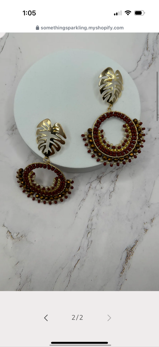 Aretes Hechos a Mano en todo Brown & Gold