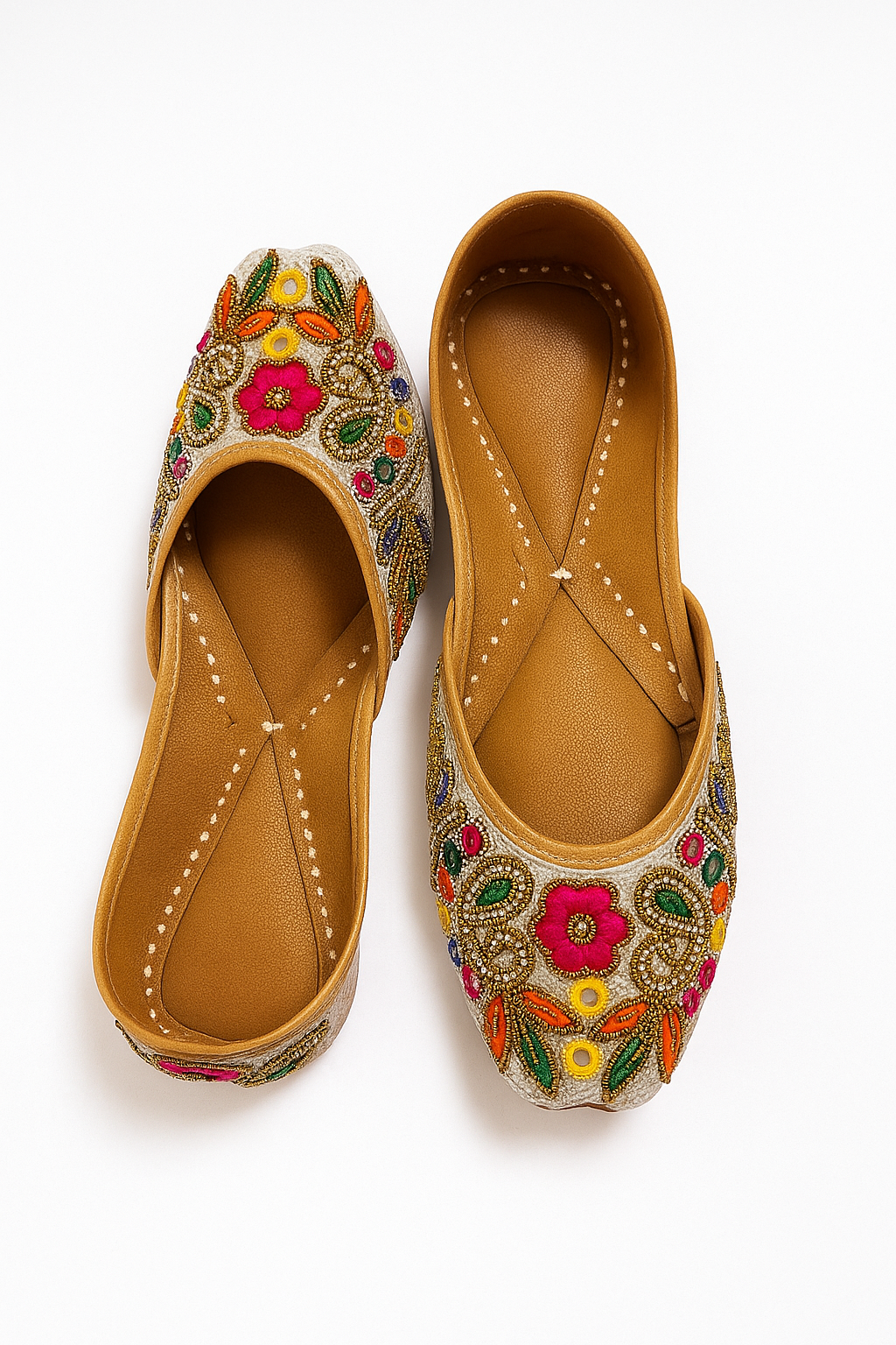 Alquiler Juttis Florales - Zapatos de la India