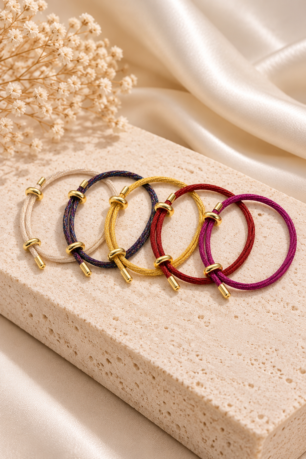 Pulsera ajustable hilos metálicos