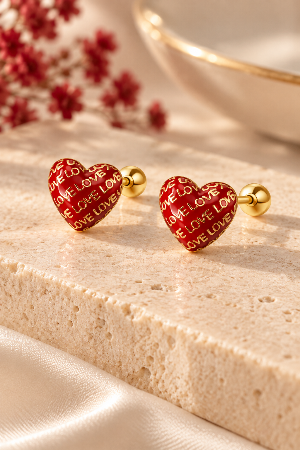 Topito Oro 10K corazón rojo Love - Piercing