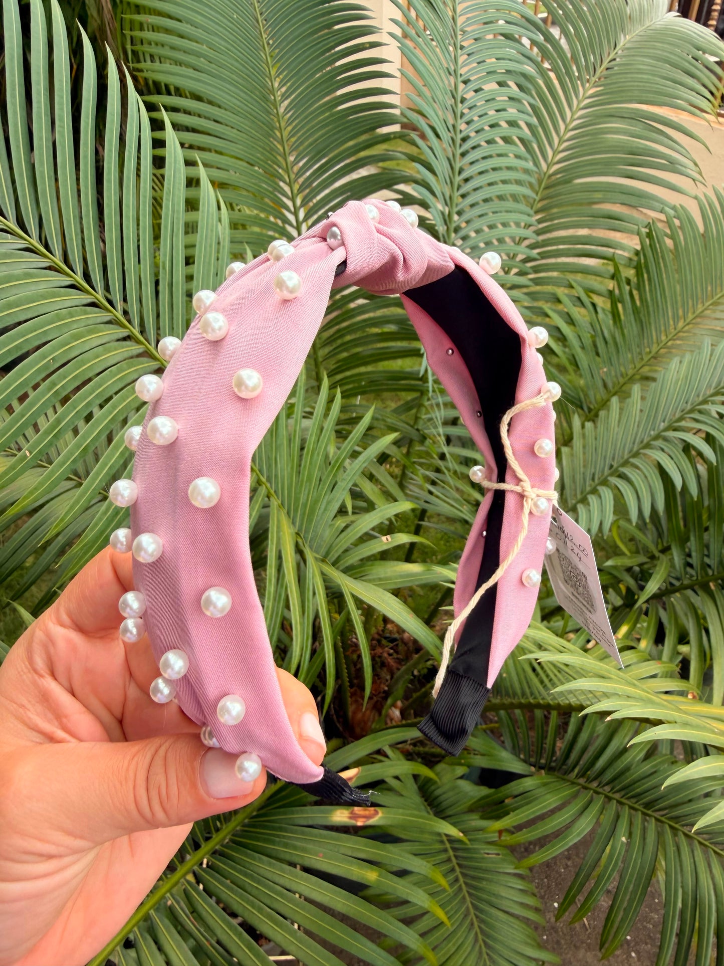 Diadema Rosa con perlas