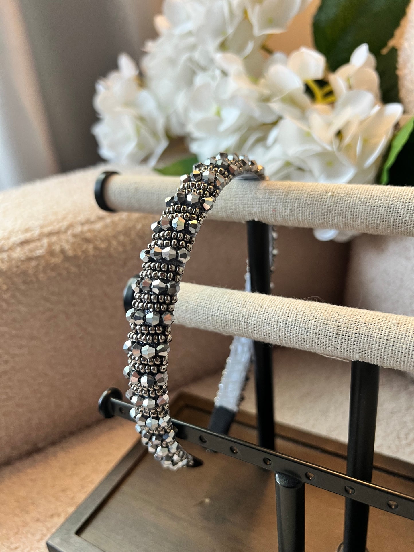 Diadema delgada gris claro 01512