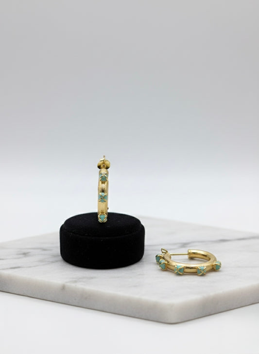 ARGOLLAS BAÑO DE ORO 24K MJ39